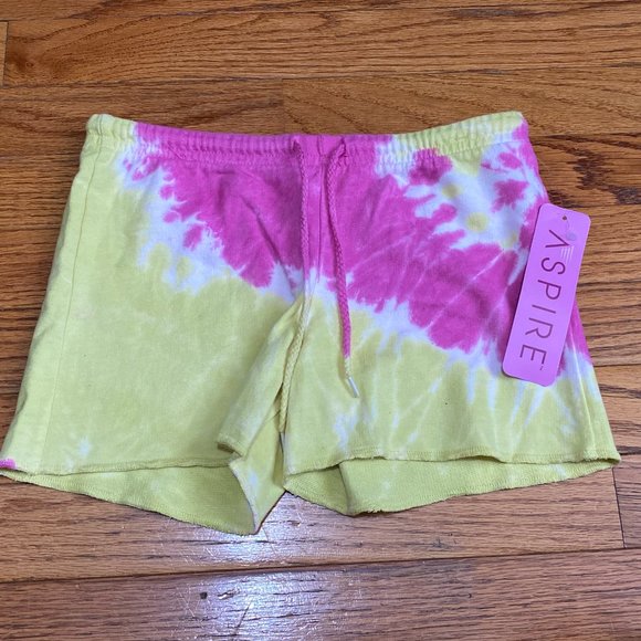 Aspire ❤️ Kid's Yellow & Pink Drawstring Short Size - S (7/8) (New with Tag) - Picture 1 of 3
